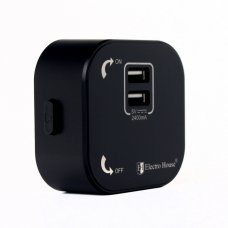 Розетка трековая двойная USB  Pandora Black (Черный) 2,4 А